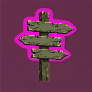 damaged wayfinding sign without text