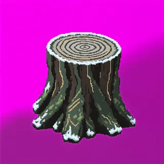 frosted tree stump