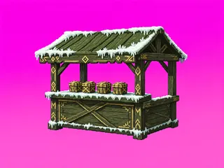 frosted market stall