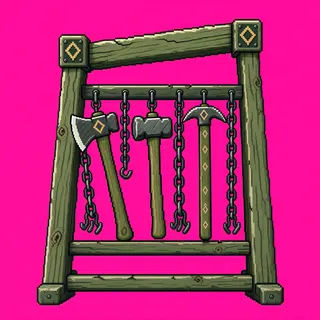 weathered tool rack