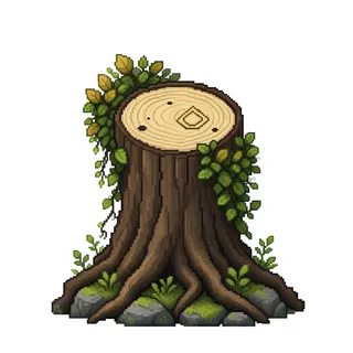 overgrown tree stump