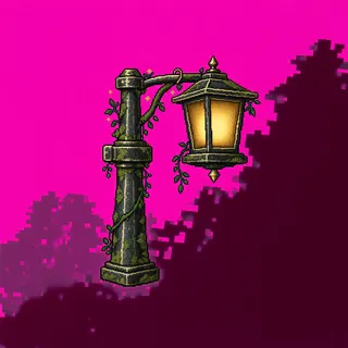 overgrown lantern post