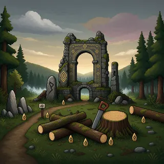 resource clearing at overcast twilight