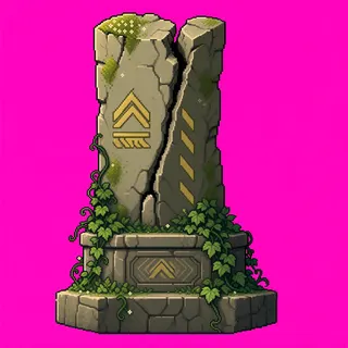 overgrown broken pillar