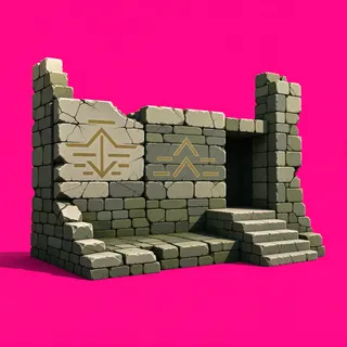 weathered stone wall section