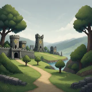distant stronghold at daylight