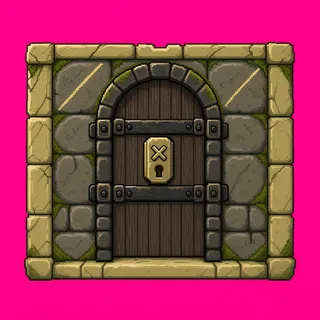 door locked, weathered