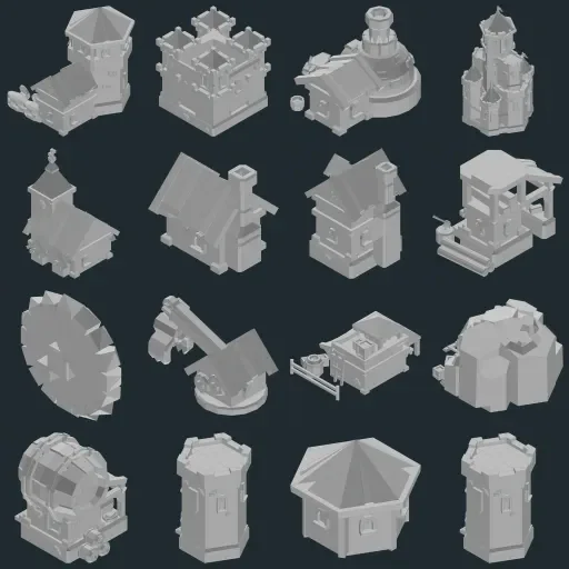 Preview of KayKit Medieval Hexagon Pack 1.0