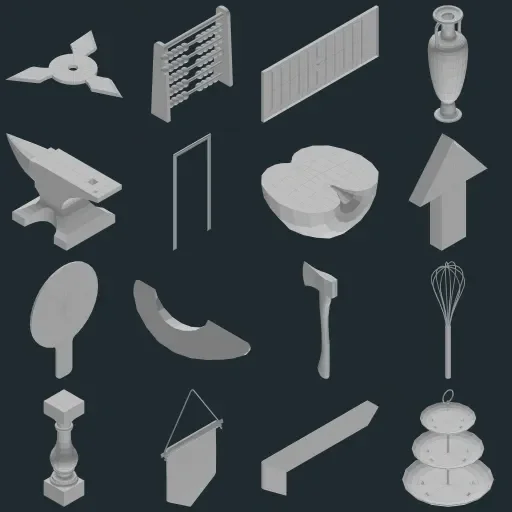Preview of TheBaseMesh Model Collection · Part 1