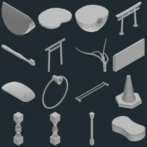 Preview of TheBaseMesh Model Collection · Part 11