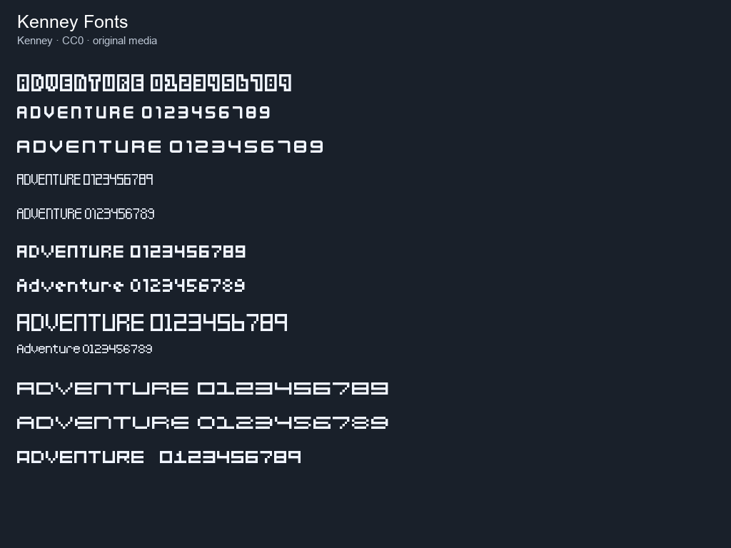 Preview of Kenney Fonts
