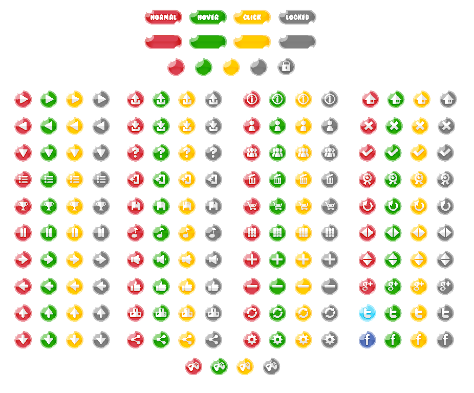 Preview of Free Bubble Game Button Pack