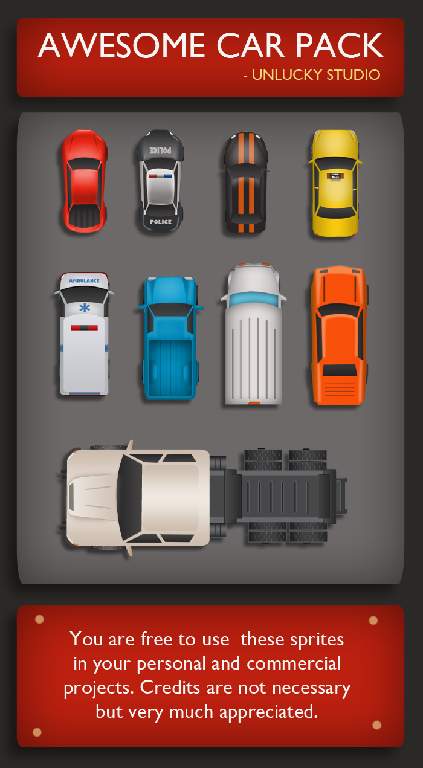 Preview of Free Top Down Car Sprites by Unlucky Studio