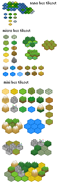 Preview of Pixel hex tilesets enhanced