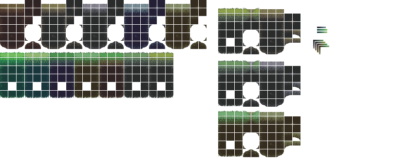 Preview of Platformer basic tileset: grass and rock
