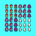 Preview of RPG character sprites