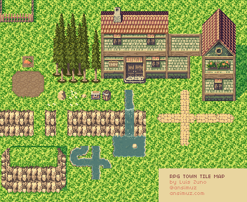 Preview of RPG Town Pixel Art Assets