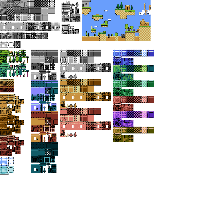 Preview of Simple NES-like Platformer Tiles