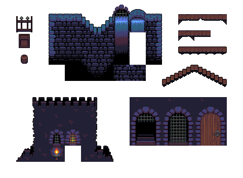 Spooky Castle Tileset preview