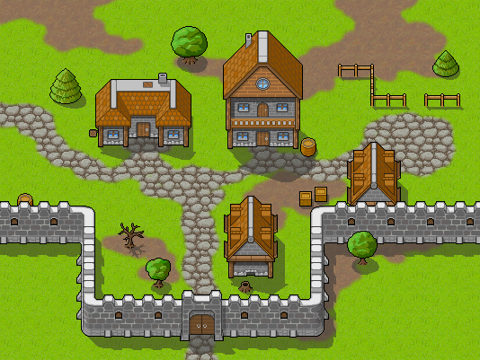 Preview of top-down RPG mockup scene