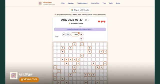 GridPaw Shikaku — Free Rectangle Division Puzzle — game cover